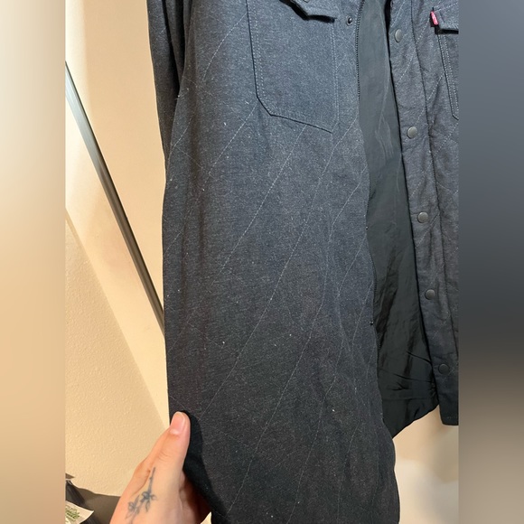 Levi's Men's Diamond Quilted Shirt Jacket, Charcoal, XX-Large - Picture 9 of 16